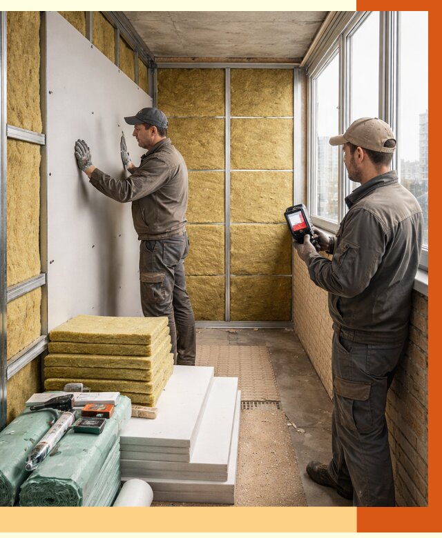 Утепление балкона в Альметьевске от 4671 руб. под ключ | ТепломастерЛьм